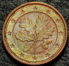 1 евроцент 2002 G Германия. VF-XF. На фото образец.