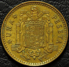 1 песета 1975 Испания. VF-XF (состояние монет от хорошего до отличного). На фото образец.