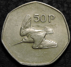 50 пенсов 1988 Ирландия. Монета продается в единственном экземпляре, изображенном на фото.
