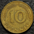 10 пфеннигов 1989 F Германия ФРГ. Монета продается в единственном экземпляре, изображенном на фото.