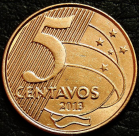 5 сентаво 2013 Бразилия. VF-XF (состояние монет от хорошего до отличного). На фото образец.