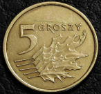 5 грошей 2012 Польша. Монета продается в единственном экземпляре, изображенном на фото.