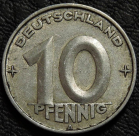10 пфеннигов 1952 А ГДР. F-XF. На фото образец.