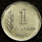 1 сентаво 1975 Аргентина. Монета продается в единственном экземпляре, изображенном на фото.