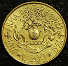 200 лир 1994 Италия. Карабинеры. Монета продается в единственном экземпляре, изображенном на фото.