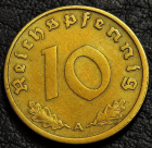 10 рейхспфеннигов 1937 A Германия. Монета продается в единственном экземпляре, изображенном на фото.