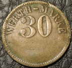 Жетон 30 werth-marke Германия. Продается в единственном экземпляре, изображенном на фото.