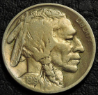 5 центов 1919 США. Монета продается в единственном экземпляре, изображенном на фото.