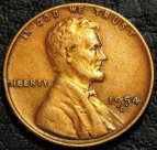 1 цент 1954 D США. Монета продается в единственном экземпляре, изображенном на фото.