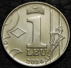 1 лей 2024 Молдавия (Молдова). Монета продается в единственном экземпляре, изображенном на фото.