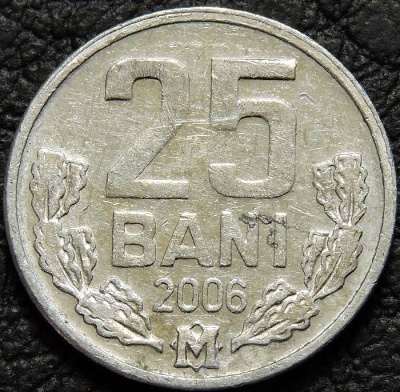 25 бань 2006 Молдавия. Монета продается в единственном экземпляре, изображенном на фото.
