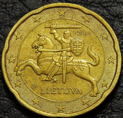 20 евроцентов 2015 Литва. Монета продается в единственном экземпляре, изображенном на фото.