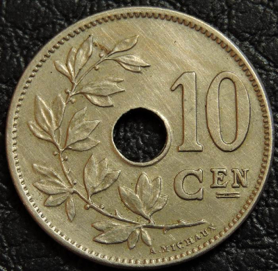 10 сантимов 1903 Бельгия BELGIË. Монета продается в единственном экземпляре, изображенном на фото.