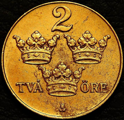 2 эре 1935 Швеция. Монета продается в единственном экземпляре, изображенном на фото.