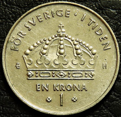 1 крона 2003 Швеция. Монета продается в единственном экземпляре, изображенном на фото.