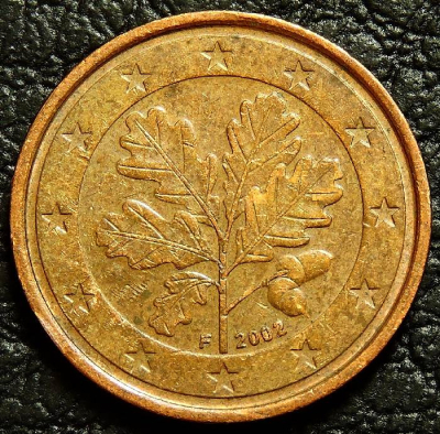 2 евроцента 2002 F Германия. Монета продается в единственном экземпляре, изображенном на фото.