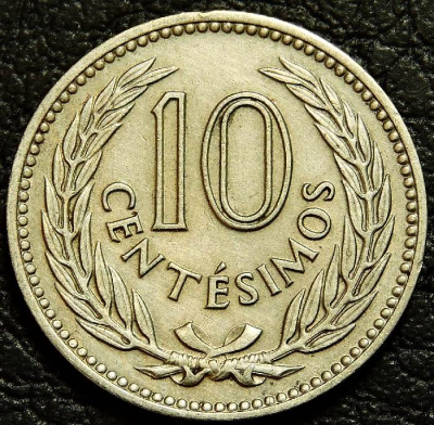 10 сентесимо 1953 Уругвай. Монета продается в единственном экземпляре, изображенном на фото.