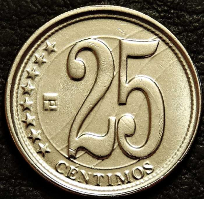 25 сентимо 2009 Венесуэла. Монета продается в единственном экземпляре, изображенном на фото.